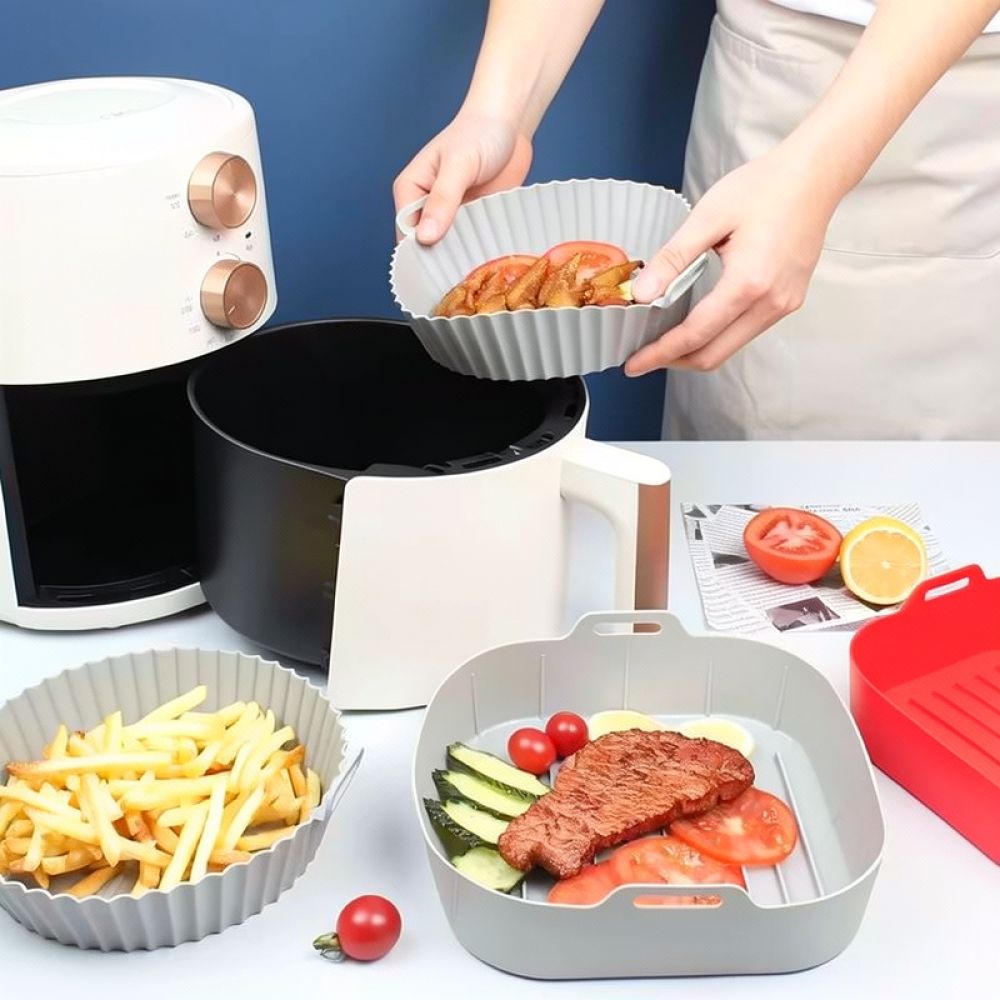 Air Fryer Silicone Pot Liner - Lapisan Silikon Persegi yang Dapat Digunakan