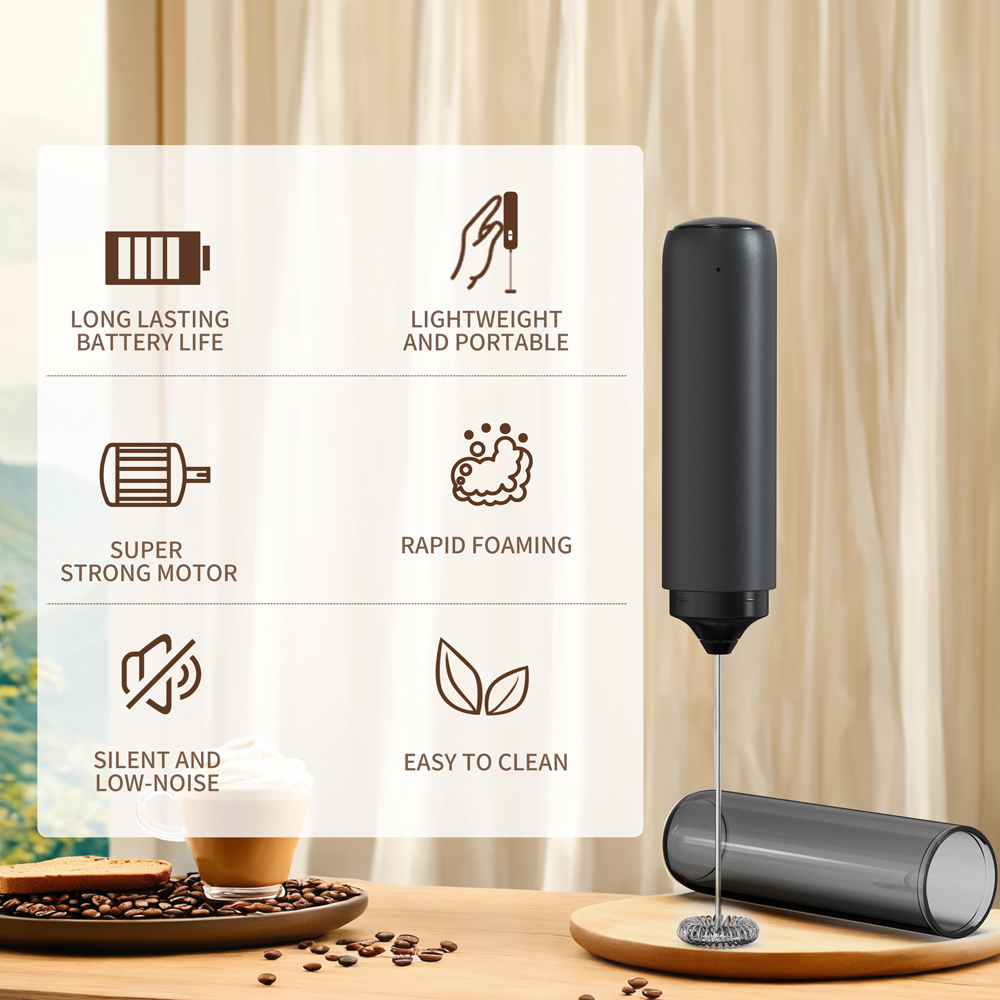 Electric Milk Frother Handheld - Pengaduk Dapur yang Kuat, Pembuat Busa