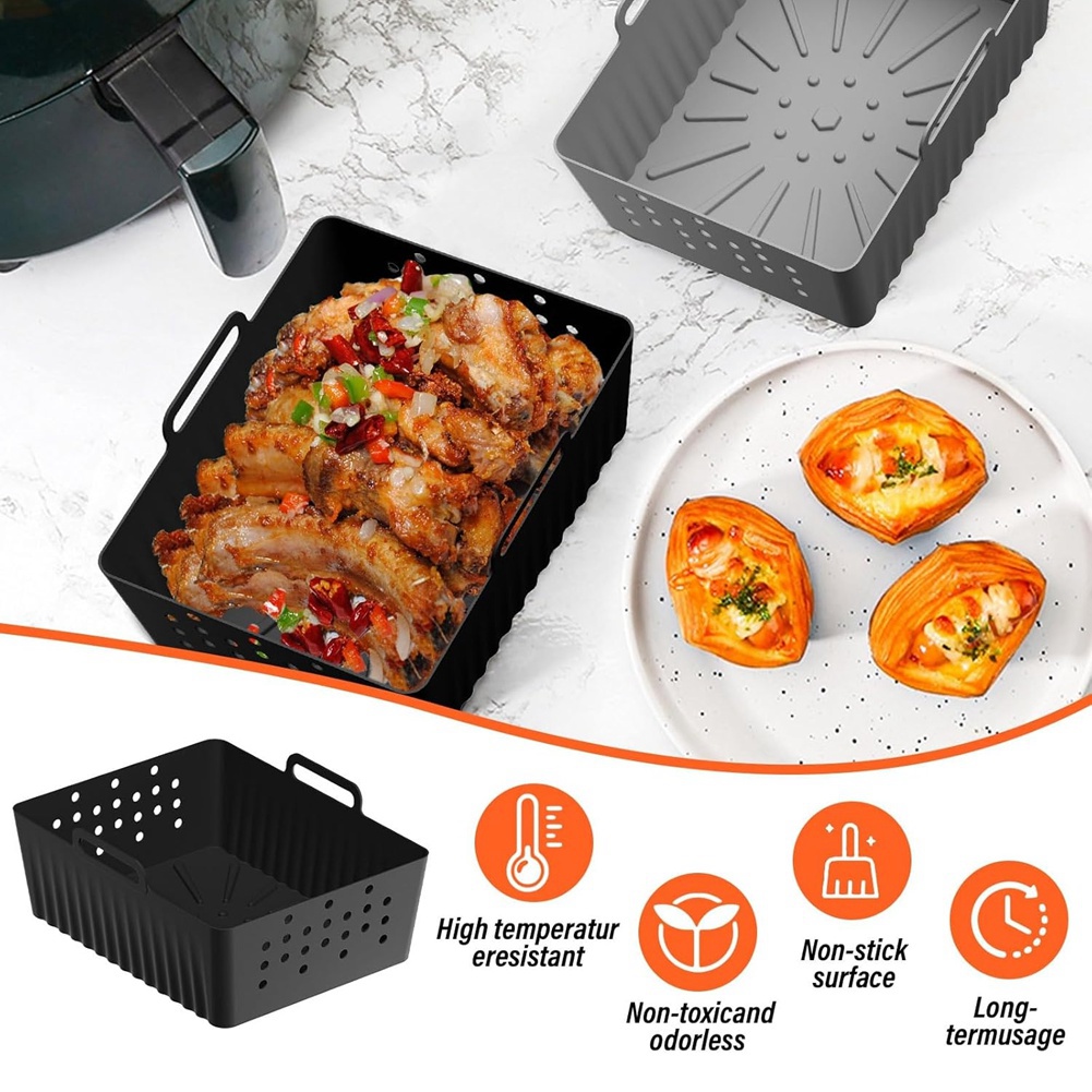 BARU TERLARIS Tersedia-2PCS Pe - Air Fryer Silicone Pot Liner ulasan dan harga