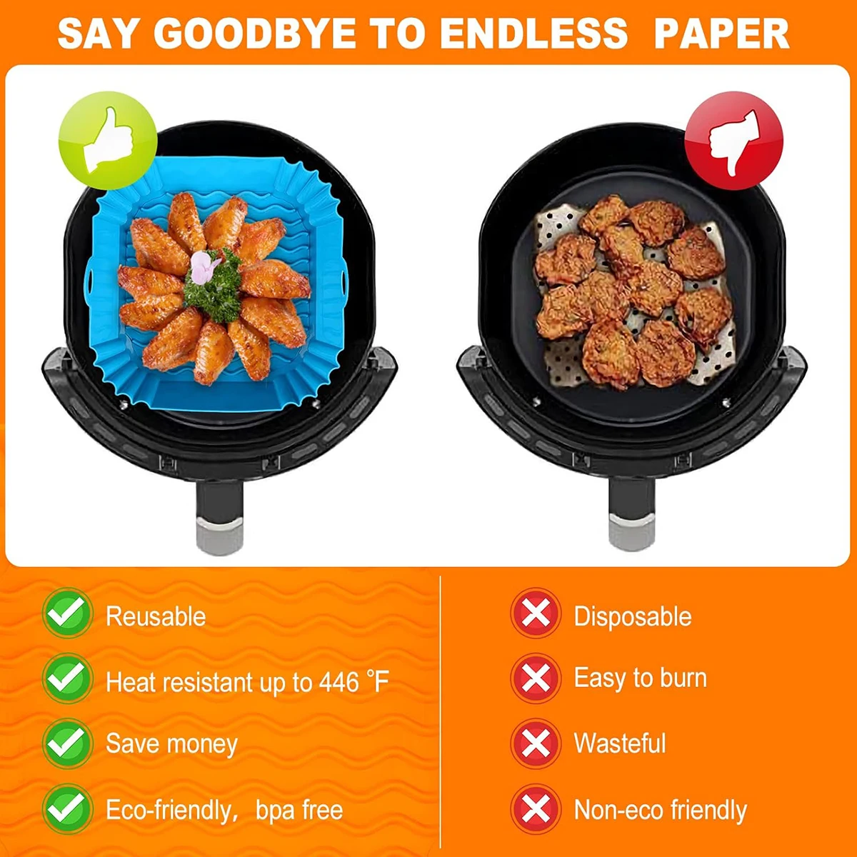 Panci Pelapis Silikon untuk Ai - Air Fryer Silicone Pot Liner ulasan dan harga